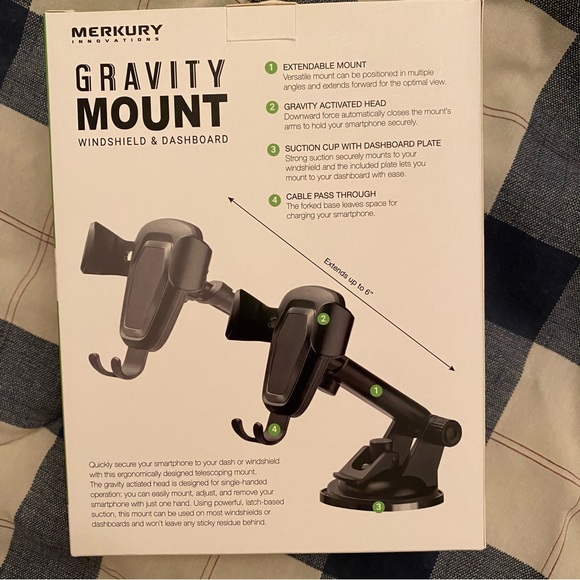 NIB Gravity Mount Swivel Head Cell Phone Holder - Picture 5 of 6